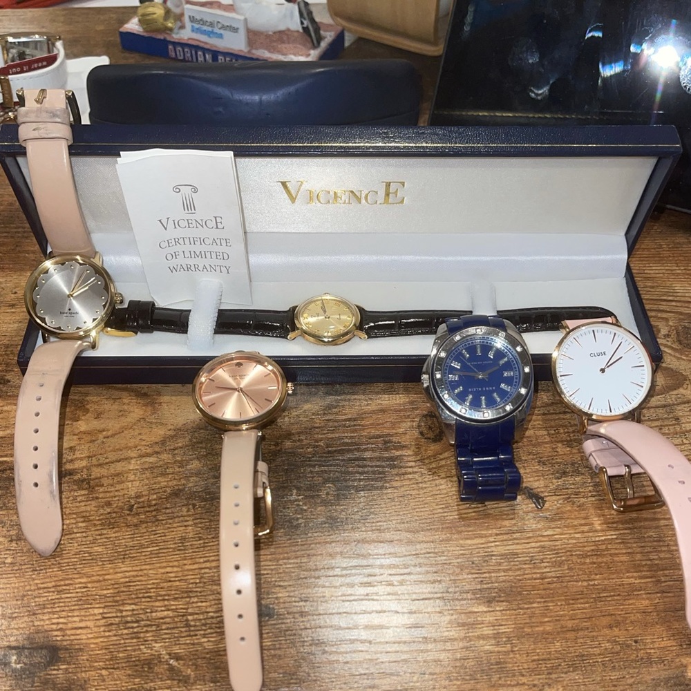 ⌚👀⌚ Watch LOT ~ Vicence 585 14K IOB ~ (2) Kate Spade ~ Anne Klein ~Cluse ⌚👀⌚
